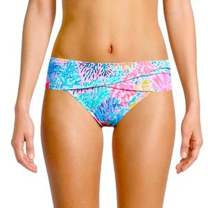 NWT Lilly Pulitzer Lagoon Sarong Bikini Bottom in Multi Splashdance. Size 4